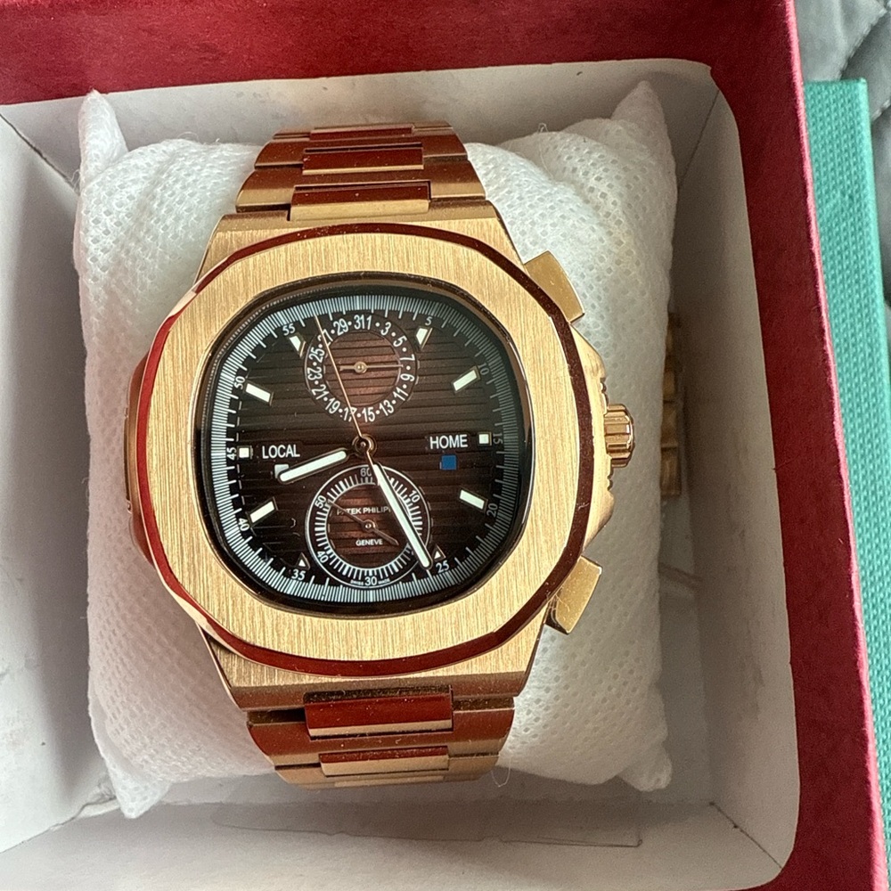 Luxury Rose Good Brown face Chronograph Watch